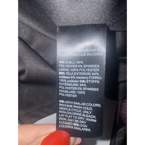 WHBM White House Black Market Dress Black Feather Print Scuba Mini Dress Size 6 - Picture 10 of 13